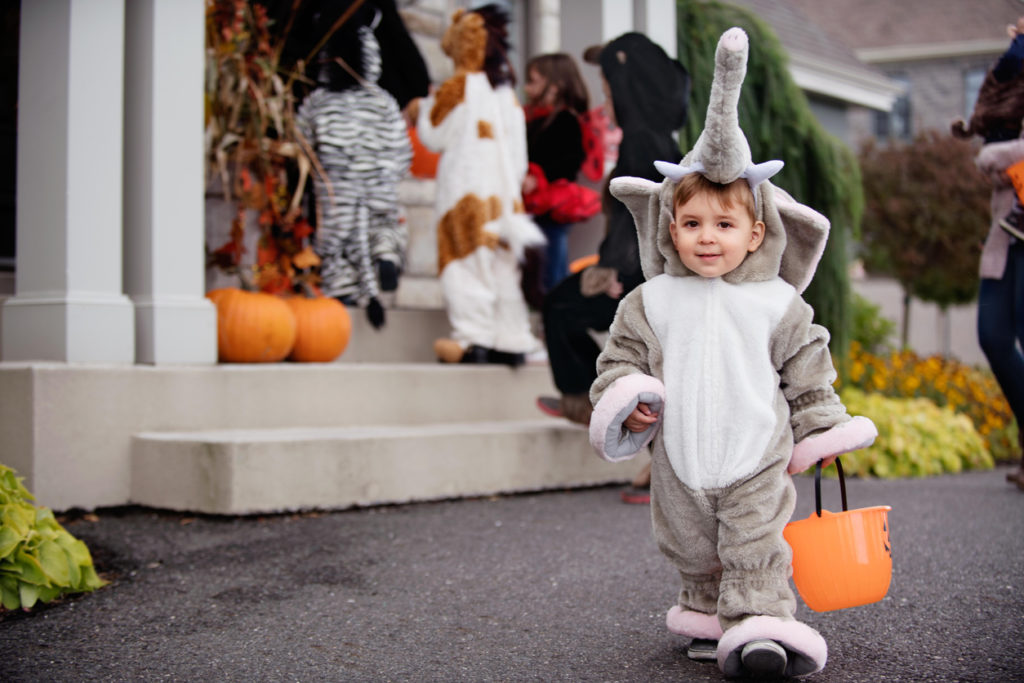 Cute kids in Halloween costumes