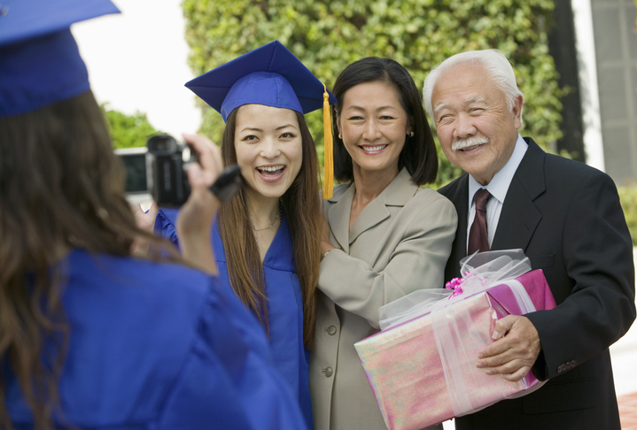 Family Videotaping Graduation