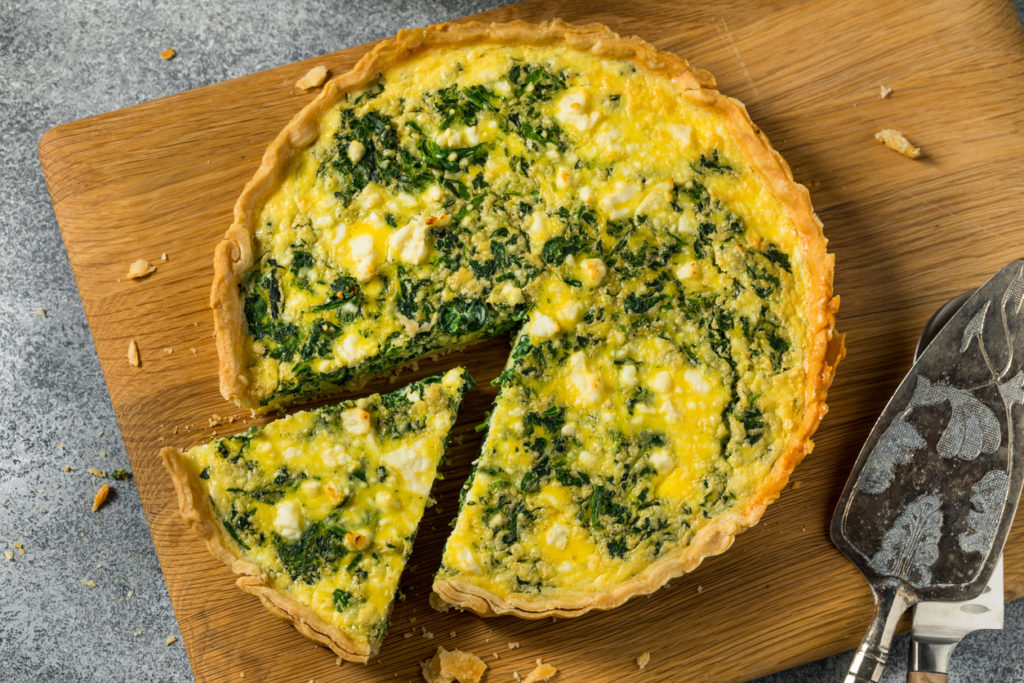 overhead view of quiche