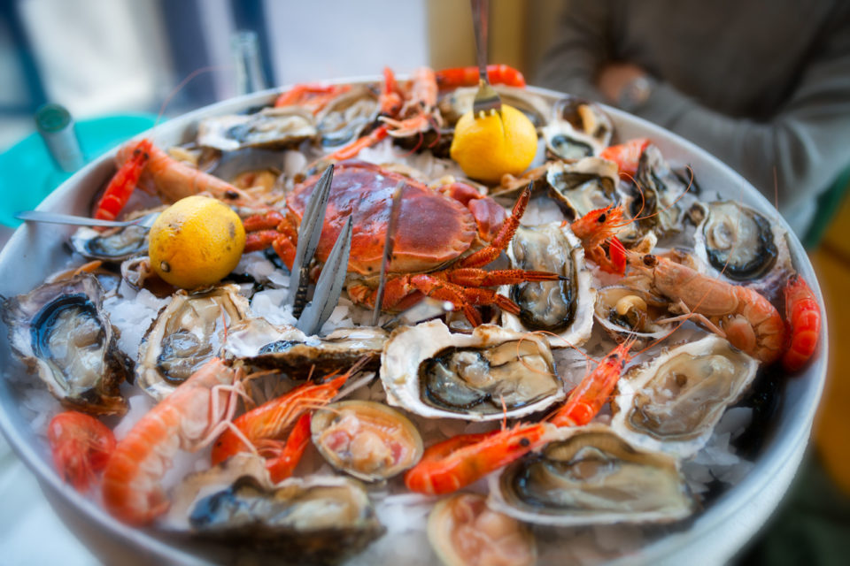 Fresh, Raw and Cooked Seafood Platter, Cannes, France