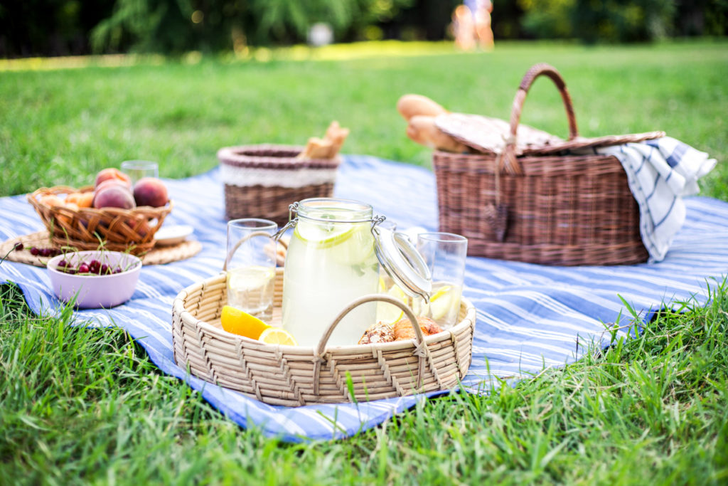 spread of picnic foods